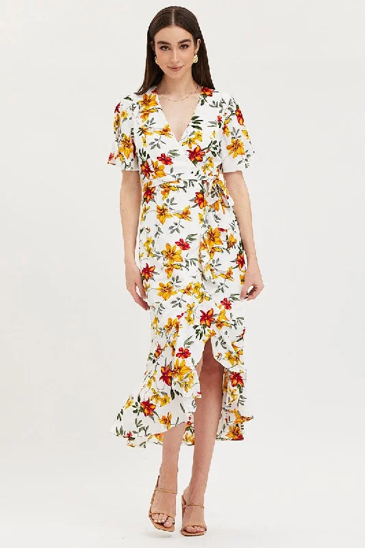 Print Dress Short Sleeve Maxi