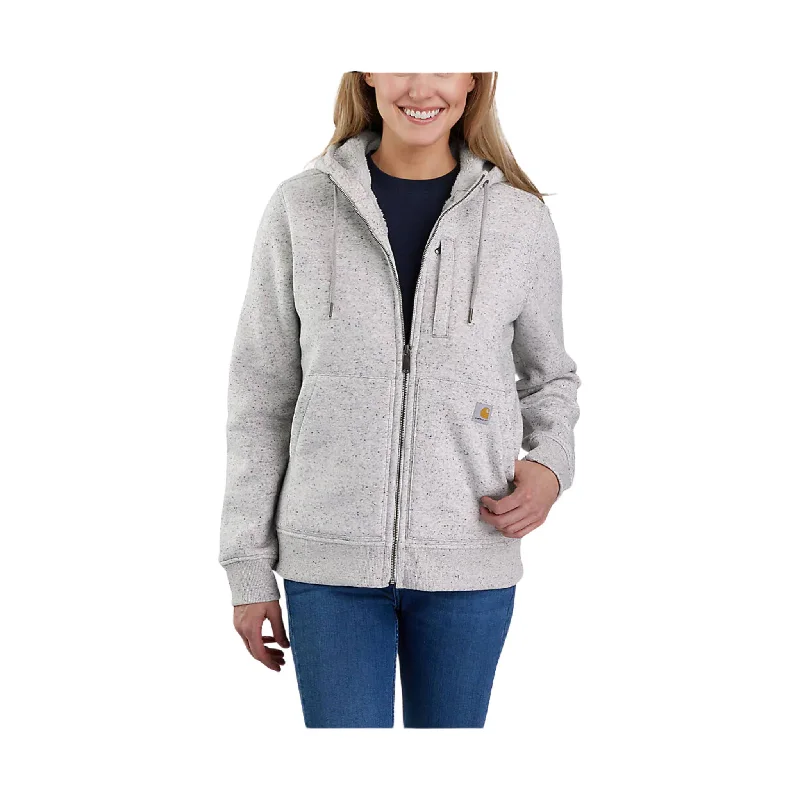 Carhart Women's Relaxed Fit Midweight Sherpa Lined Full Zip Sweatshirt - Asphalt Heather Nep