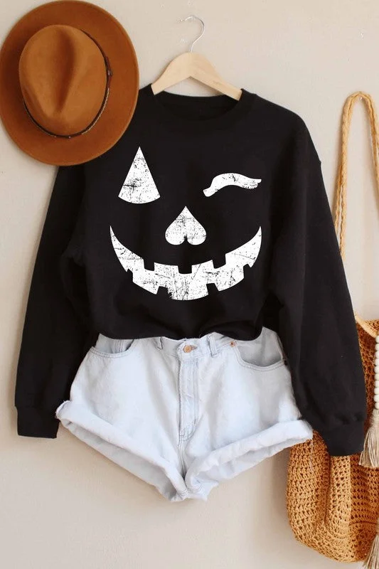 Pumpkin Wink Sweatshirt-Black